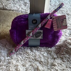 Hello Kitty jumbo pencil and NET Purple Teddy Belt Bag